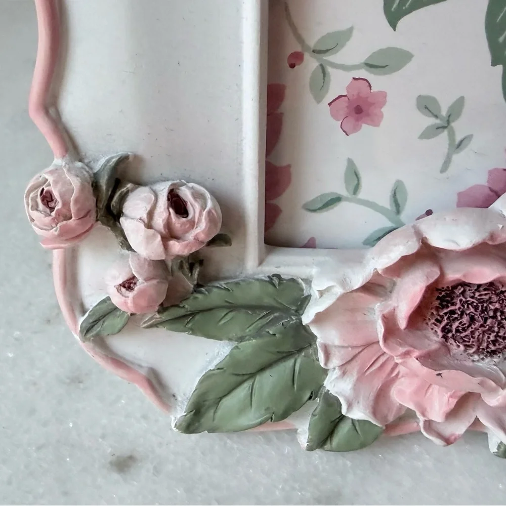 Laura Ashley Pink and White 3 D Floral Frame